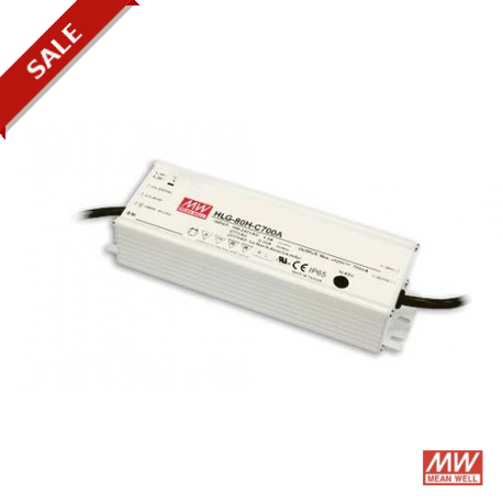 HLG-80H-54D - HLG-80H-54D MEANWELL AC-DC Single output LED driver Mix mode (CV+CC) with built-in PFC, Output 54VDC / 1.5A,..