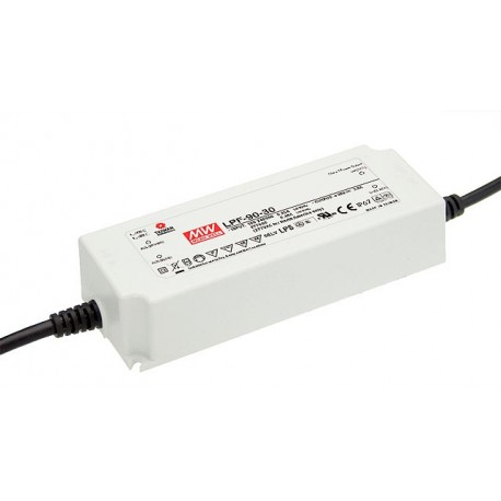 LPF-90-42 - LPF-90-42 MEANWELL AC-DC Single output LED driver Mix mode (CV+CC), Output 42VDC / 2.15A, cable output, No d..