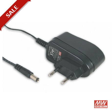 GS06E-4P1J - GS06E-4P1J MEANWELL AC-DC Wall mount adaptor, Output 15VDC / 0.4A, Input European plug