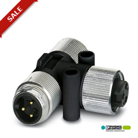 SAC-3P-MINT/2XMIN VP - SAC-3P-MINT/2XMIN VP 1412393 PHOENIX CONTACT T distributor, 3-position, Plug straight 7/8"-16UNF, on Socket ..