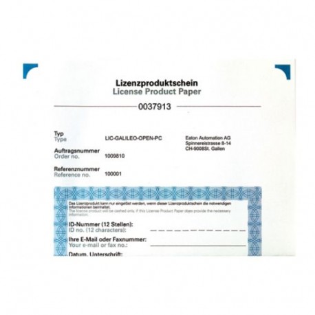 LIC-GALILEO-OPEN-PC - LIC-GALILEO-OPEN-PC 140385 Y7-140385 EATON ELECTRIC License Galileo Open for PC
