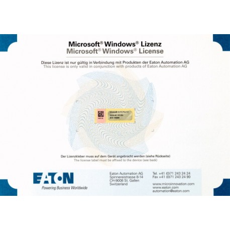 LIC-OS-CE50-PP - LIC-OS-CE50-PP 140408 4560844 EATON ELECTRIC License Windows CE5.0 professional plus, for XV200, XVH300, XV(..