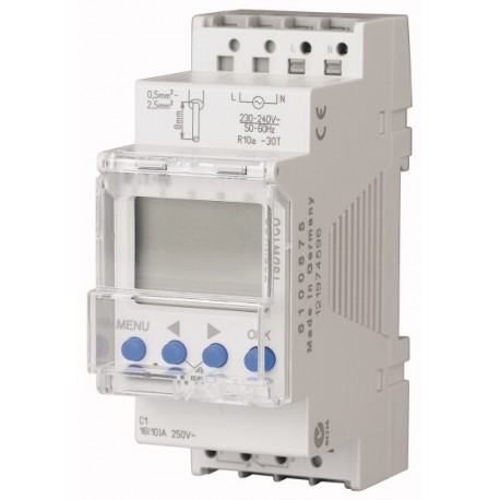 TSDW1CO - TSDW1CO 167379 EATON ELECTRIC Series connection digital time switch 1 channel, 7 days, text line, push termi..