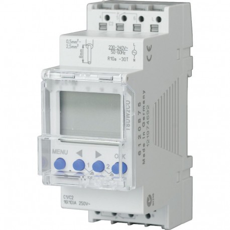TSDW2CO - TSDW2CO 167380 EATON ELECTRIC Series connection digital time switch 2 channels, 7 days, text line, push term..