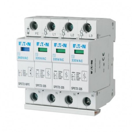SPET2-335/3+NPE - SPET2-335/3+NPE 168702 Y7-168702 EATON ELECTRIC Surge arresters complete, 3pole+N, 335VAC, 4, 5 kA