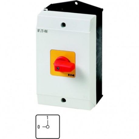 P1-25/I2-RT/N - P1-25/I2-RT/N 207301 Y7-207301 EATON ELECTRIC On-Off switch, 3 pole + N, 25 A, Emergency-Stop function, surf..
