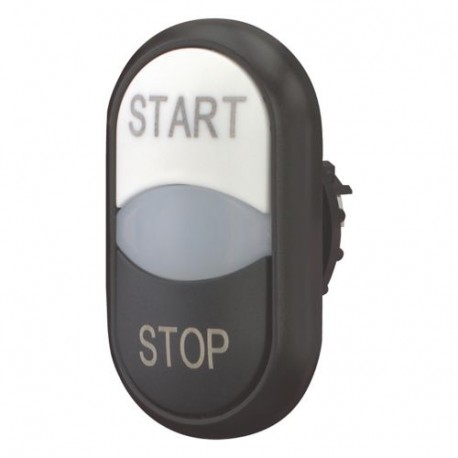 M22S-DDL-WS-GB1/GB0 - M22S-DDL-WS-GB1/GB0 216709 Y7-216709 EATON ELECTRIC Double actuator pushbutton, +indicator light, white STAR..