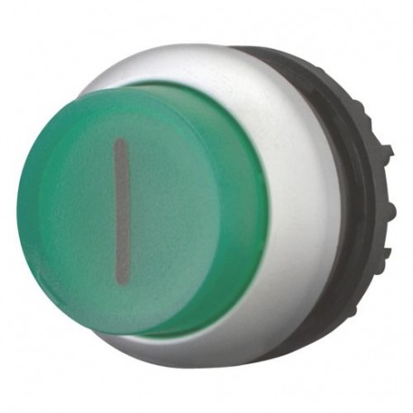 M22-DLH-G-X1 - M22-DLH-G-X1 216977 Y7-216977 EATON ELECTRIC Illuminated pushbutton actuator, raised, green I, momentary