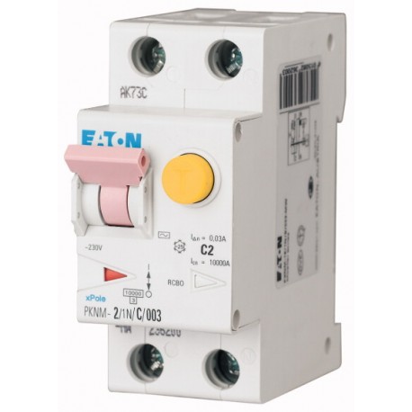 PKNM-2/1N/C/003-MW - PKNM-2/1N/C/003-MW 235937 EATON ELECTRIC RCD/MCB combination switch, 2A, 30mA, miniature circuit-br. type C ..