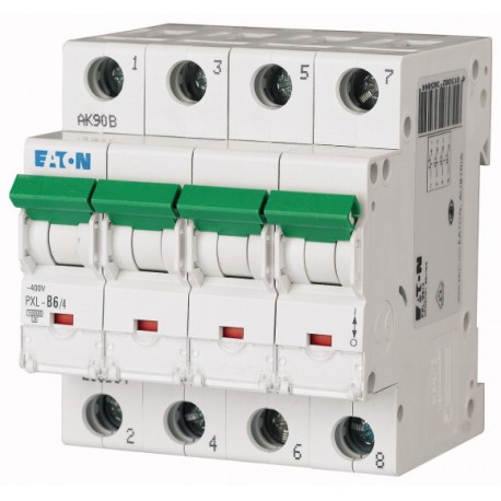 PXL-C6/4 - PXL-C6/4 236610 EATON ELECTRIC Over current switch, 6A, 4p, C-Char, AC