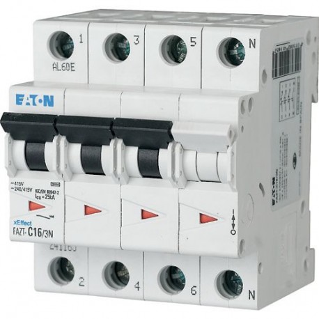FAZT-C3/3N - FAZT-C3/3N 241130 Y7-241130 EATON ELECTRIC Over current switch, 3A, 3Np, C-Char, AC