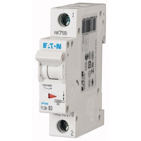 PLSM-B3-MW - PLSM-B3-MW 242170 EATON ELECTRIC Over current switch, 3A, 1p, type B characteristic