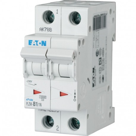 PLZM-B1/1N-MW - PLZM-B1/1N-MW 242295 EATON ELECTRIC Over current switch, 1A, 1pole+N, type B characteristic