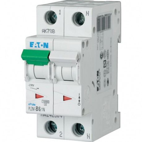 PLZM-B6/1N-MW - PLZM-B6/1N-MW 242304 Y7-242304 EATON ELECTRIC Over current switch, 6A, 1pole+N, type B characteristic