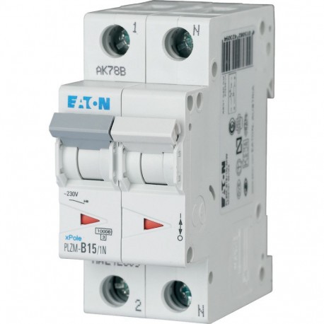 PLZM-B15/1N-MW - PLZM-B15/1N-MW 242309 EATON ELECTRIC Over current switch, 15A, 1pole+N, type B characteristic