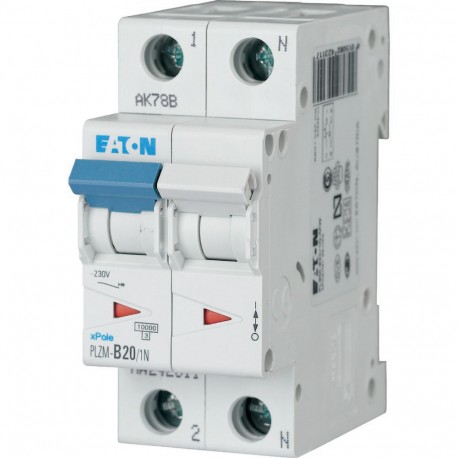 PLZM-B20/1N-MW - PLZM-B20/1N-MW 242311 Y7-242311 EATON ELECTRIC Over current switch, 20A, 1pole+N, type B characteristic