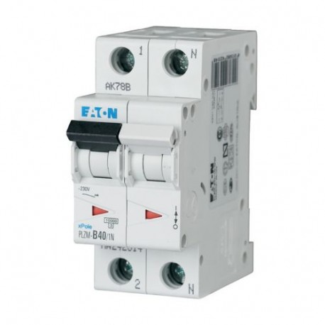 PLZM-B40/1N-MW - PLZM-B40/1N-MW 242314 Y7-242314 EATON ELECTRIC Over current switch, 40A, 1pole+N, type B characteristic