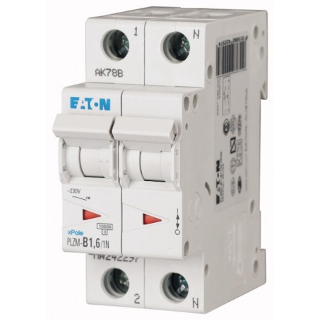 PLZM-C1,6/1N-MW - PLZM-C1,6/1N-MW 242323 EATON ELECTRIC Over current switch, 1, 6 A, 1pole+N, type C characteristic