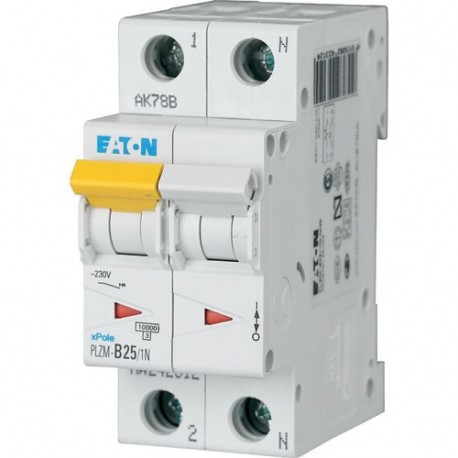 PLZM-C25/1N-MW - PLZM-C25/1N-MW 242338 Y7-242338 EATON ELECTRIC Over current switch, 25A, 1pole+N, type C characteristic
