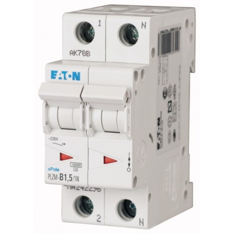 PLZM-D1,5/1N-MW - PLZM-D1,5/1N-MW 242345 EATON ELECTRIC Over current switch, 1, 5 A, 1pole+N, type D characteristic