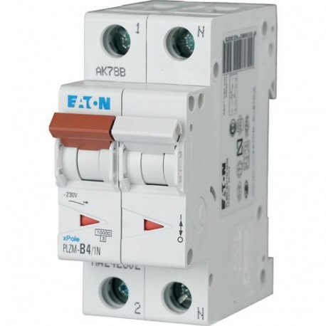 PLZM-D4/1N-MW - PLZM-D4/1N-MW 242351 EATON ELECTRIC Over current switch, 4A, 1pole+N, type D characteristic