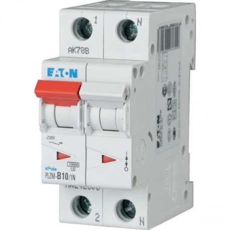 PLZM-D10/1N-MW - PLZM-D10/1N-MW 242355 Y7-242355 EATON ELECTRIC Over current switch, 10A, 1pole+N, type D characteristic