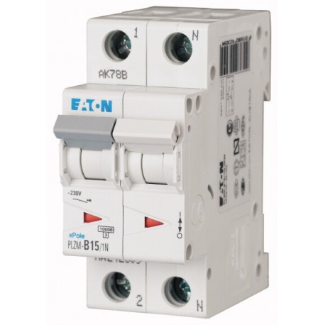 PLZM-D15/1N-MW - PLZM-D15/1N-MW 242358 EATON ELECTRIC Over current switch, 15A, 1pole+N, type D characteristic