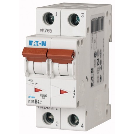 PLSM-D4/2-MW - PLSM-D4/2-MW 242420 EATON ELECTRIC Over current switch, 4A, 2p, type D characteristic