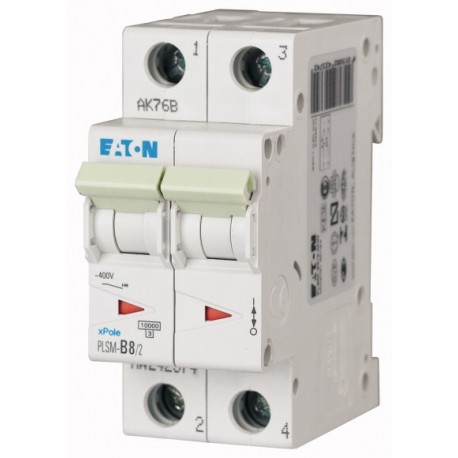 PLSM-D8/2-MW - PLSM-D8/2-MW 242423 EATON ELECTRIC Over current switch, 8A, 2 p, type D characteristic