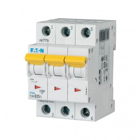 PLSM-B25/3-MW - PLSM-B25/3-MW 242450 Y7-242450 EATON ELECTRIC Over current switch, 25A, 3p, type B characteristic