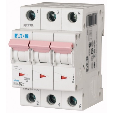 PLSM-C2/3-MW - PLSM-C2/3-MW 242462 0001609192 EATON ELECTRIC Over current switch, 2A, 3p, type C characteristic