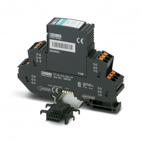 PT-IQ-2X2-5DC-PT - PT-IQ-2X2-5DC-PT 2801259 PHOENIX CONTACT Surge protection, consisting of protective plug and base element, w..