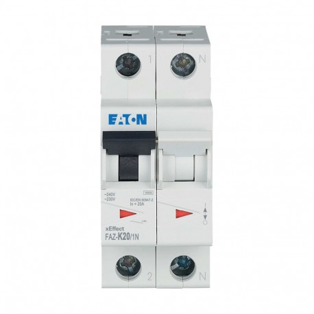 FAZ-K20/1N - FAZ-K20/1N 278713 Y7-278713 EATON ELECTRIC Miniature circuit breaker (MCB), 20A, 1pole+N, type K characteris..
