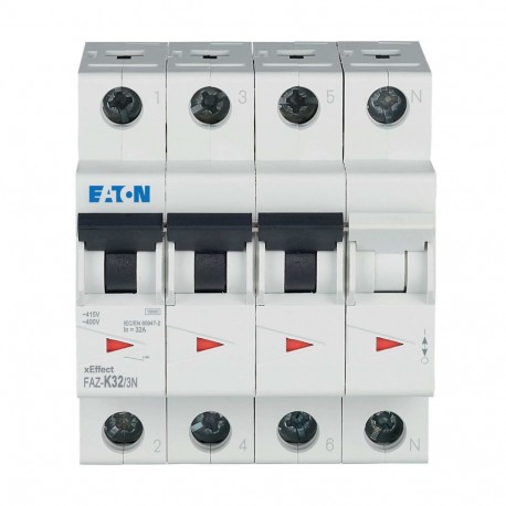 FAZ-K32/3N - FAZ-K32/3N 279016 Y7-279016 EATON ELECTRIC Miniature circuit breaker (MCB), 32A, 3Np, K-Char, AC