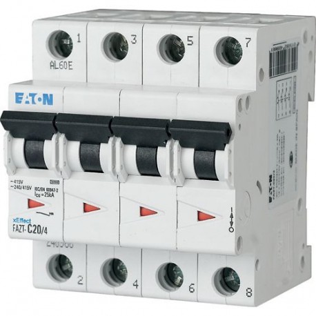 FAZT-B32/4 - FAZT-B32/4 142501 Y7-142501 EATON ELECTRIC Miniature circuit breaker (MCB), 32A, 4p, B-Char, AC