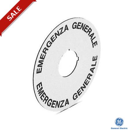 080XTG806 - 080XTG806 179539 GENERAL ELECTRIC Round plates for emergency, With text, PARO EMERGENCIA, Ø 78mm