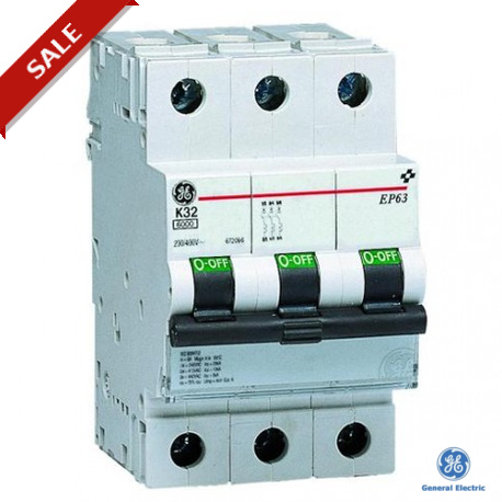 EP63K50 - EP63K50 681646 GENERAL ELECTRIC Miniature circuit breaker EP60 3P 50A K GE