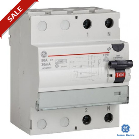 FPB 2 40/100 - FPB 2 40/100 565362 GENERAL ELECTRIC Residual current circuit breaker FP B 2P 40A 100mA