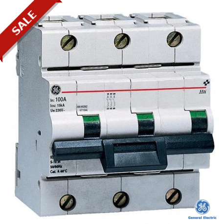 HTI103C100 - HTI1033PC100 671541 GENERAL ELECTRIC Miniature circuit breaker HTI10000 3P 100A 5-10 IN