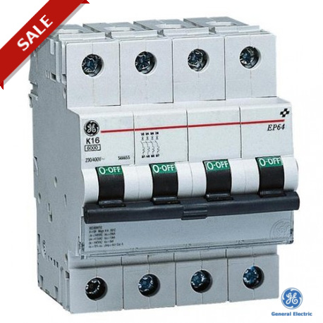EP64K16 - EP64K16 681657 GENERAL ELECTRIC Miniature circuit breaker EP60 4P 16A K GE