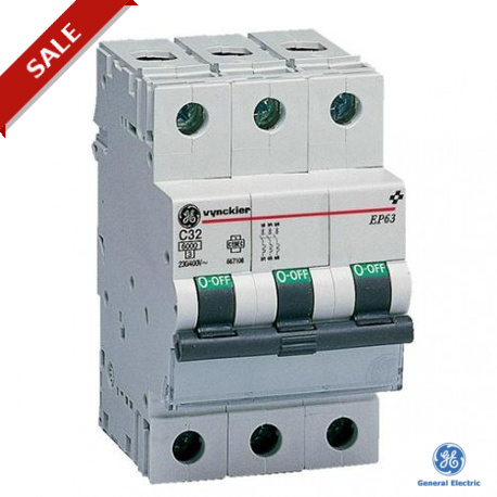 EP63D02 - EP63D02 566608 GENERAL ELECTRIC Miniature circuit breaker EP60 3P 2A D