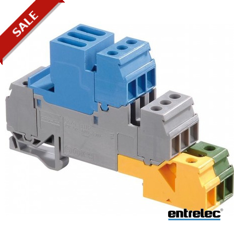 D4/6.LNTP3 - D4/6.LNTP3 1SNA110269R1700 ENTRELEC D4/6.LNTP3 Screw Clamp Terminal Blocks Installation Blue. Grey. Green-Ye..