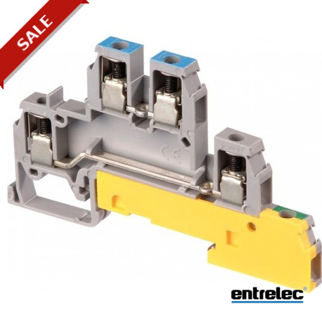 1SNA110440R0700 - 1SNA110440R0700 ENTRELEC D4/6.NLP Screw Clamp Terminal Blocks Installation Grey. Blue. Green-Yellow