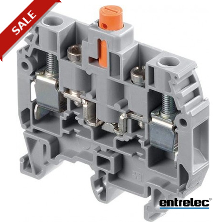 1SNA115499R1000 - 1SNA115499R1000 ENTRELEC M6/8.STP2 Screw Clamp Terminal Blocks Disconnect with push-turn knob Grey. Orange