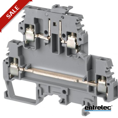 1SNA115561R1500 - 1SNA115561R1500 ENTRELEC M4/6.D2.SNBT Screw Clamp Terminal Blocks Disconnect with blade with test socket Grey