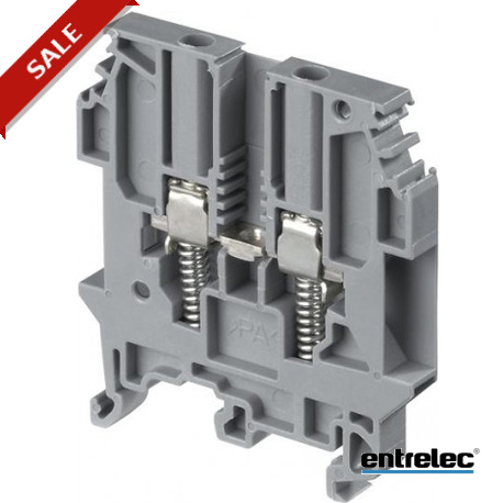 M4/6.RS - M4/6.RS 1SNA115930R1300 ENTRELEC M4/6.RS Spring Loaded Screw Clamp Terminal Blocks Feed-through Grey
