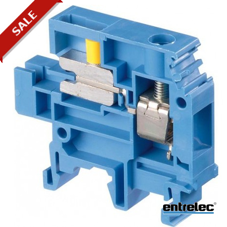M10/10.NT - M10/10.NT 1SNA125121R0600 ENTRELEC M10/10.NT Screw Clamp Terminal Blocks Neutral disconnect Blue