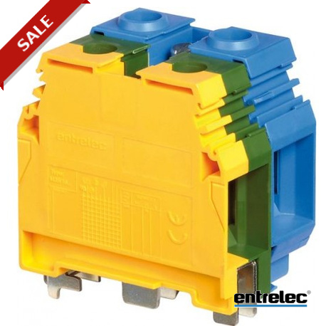 1SNA165575R2500 - 1SNA165575R2500 ENTRELEC M35/16.PE.N Screw Clamp Terminal Blocks Ground + neutral Green-Yellow. Blue