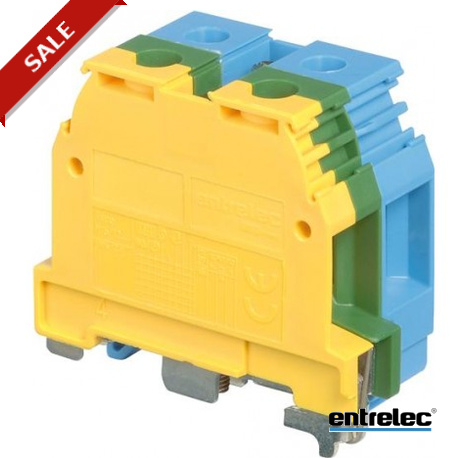 1SNA165680R0300 - 1SNA165680R0300 ENTRELEC M16/12.PE.N Screw Clamp Terminal Blocks Ground + neutral Green-Yellow. Blue