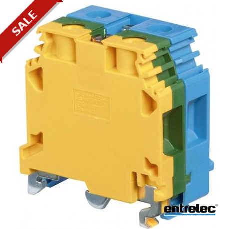 1SNA165683R2200 - 1SNA165683R2200 ENTRELEC M10/10.PE.N Screw Clamp Terminal Blocks Ground + neutral Green-Yellow. Blue